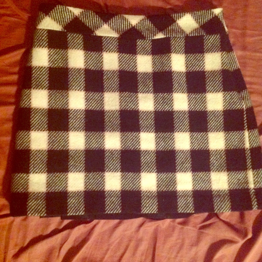 Wool Plaid Pink & Black Mini Skirt